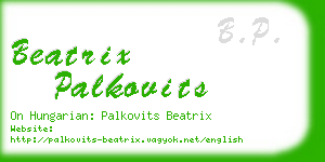 beatrix palkovits business card